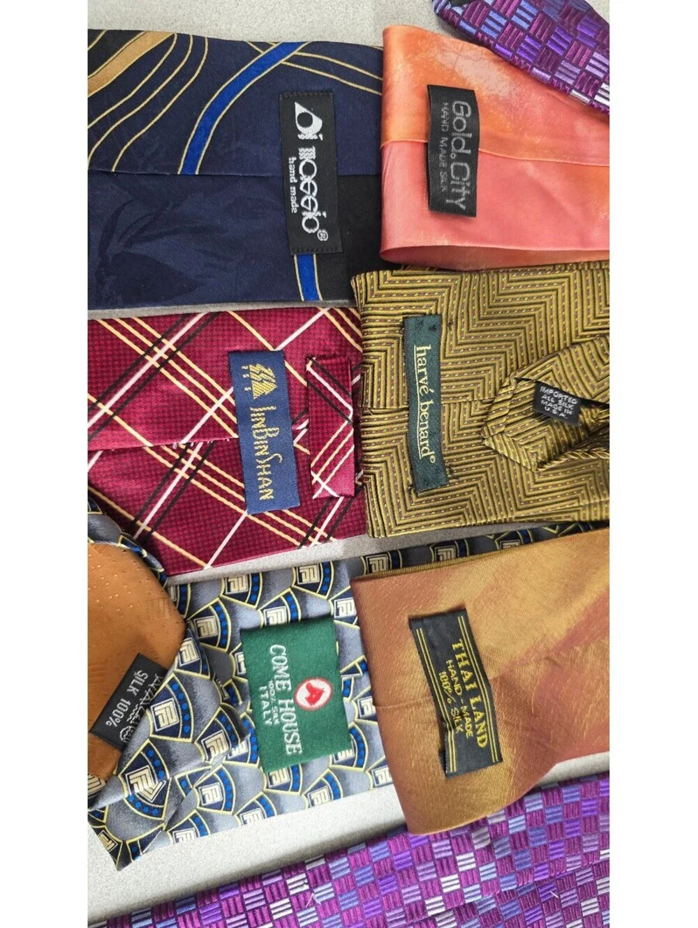 Lot of 7 Men's Silk Ties Vintage Italian Mixed Brands